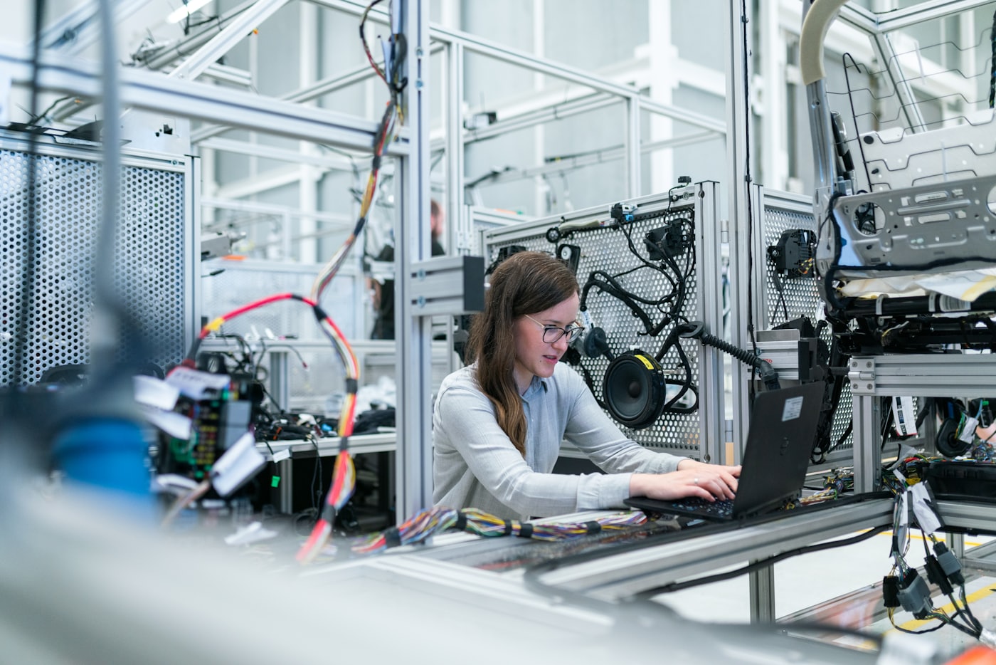 Engineer running a design and simulation review